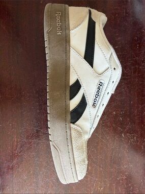 Reebok Cream and White Low-Top Sneakers